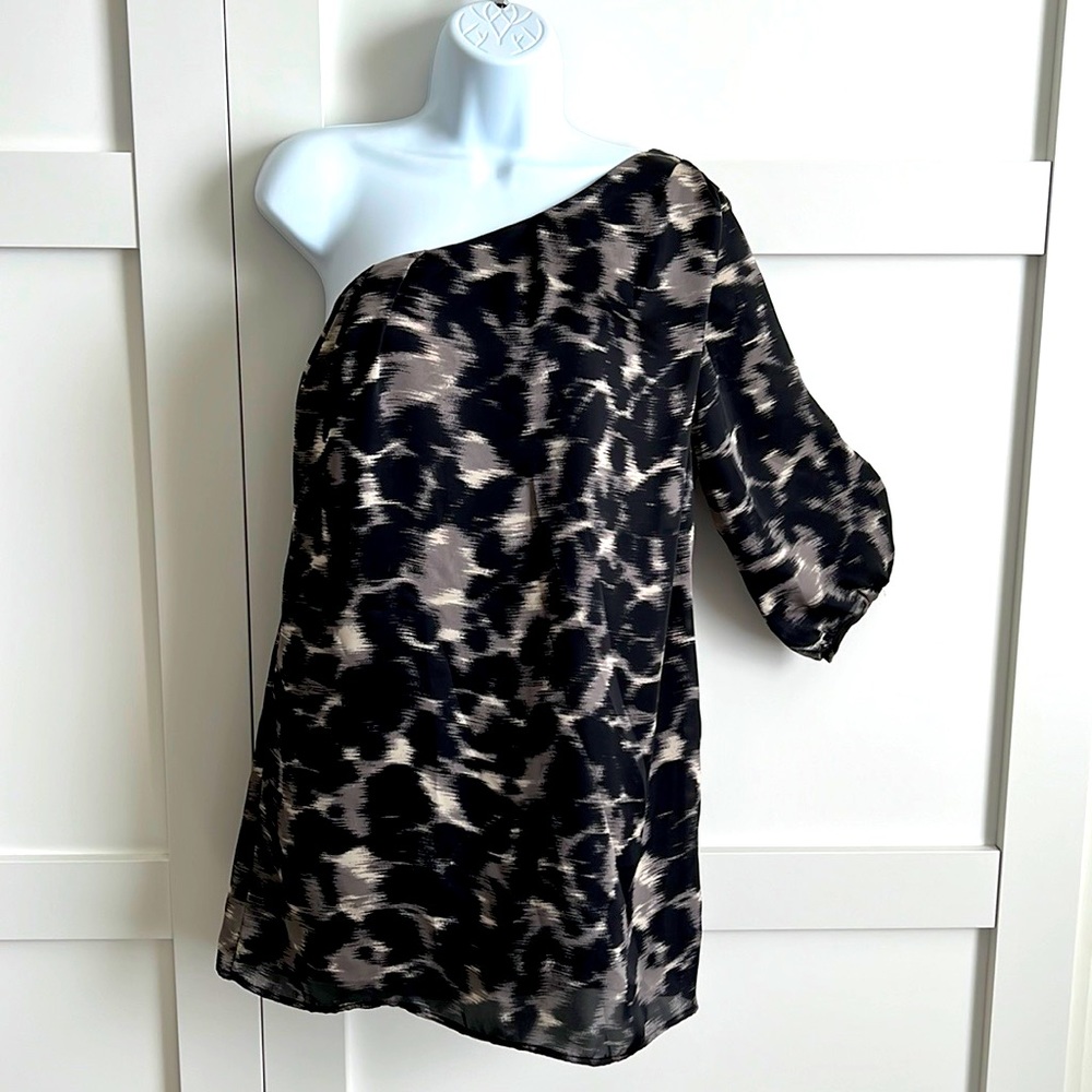Audrey 3+1 one shoulder dress black grey white S